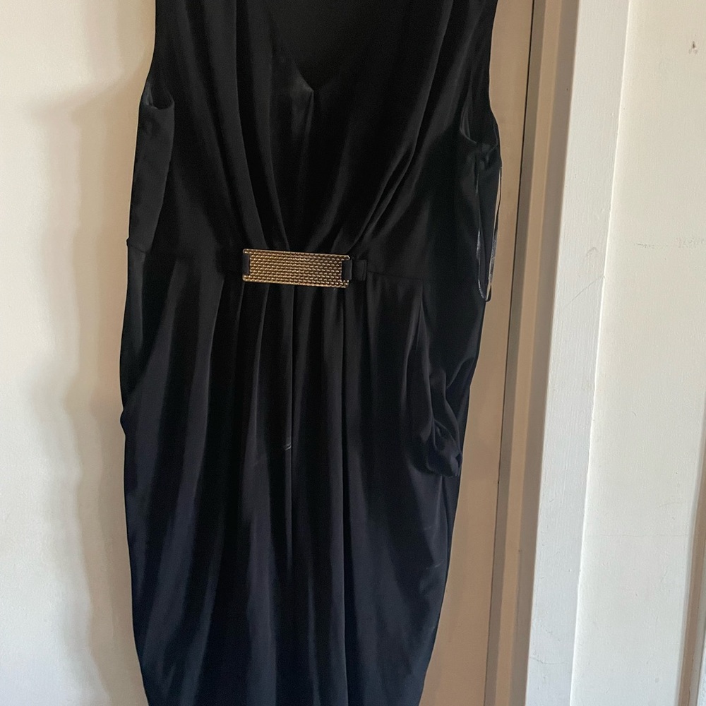 Elegant Black Dress with Gold Accent